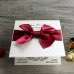 Embossing Invitation Card with Ribbon Bow Square Wedding Card Customized 